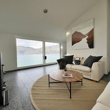 Wohnung Mit Grossartiger Seesicht Und Balkon Spiez Extérieur photo